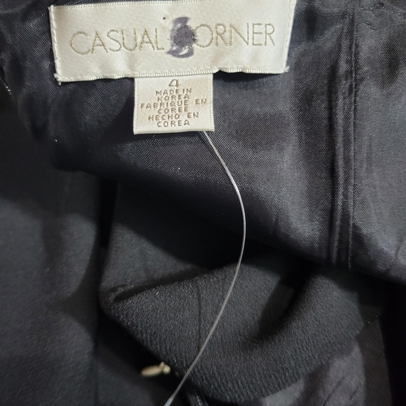 Vintage Casual Corner Black and Ivory Sheath Dress Size 4 - Picture 5 of 7